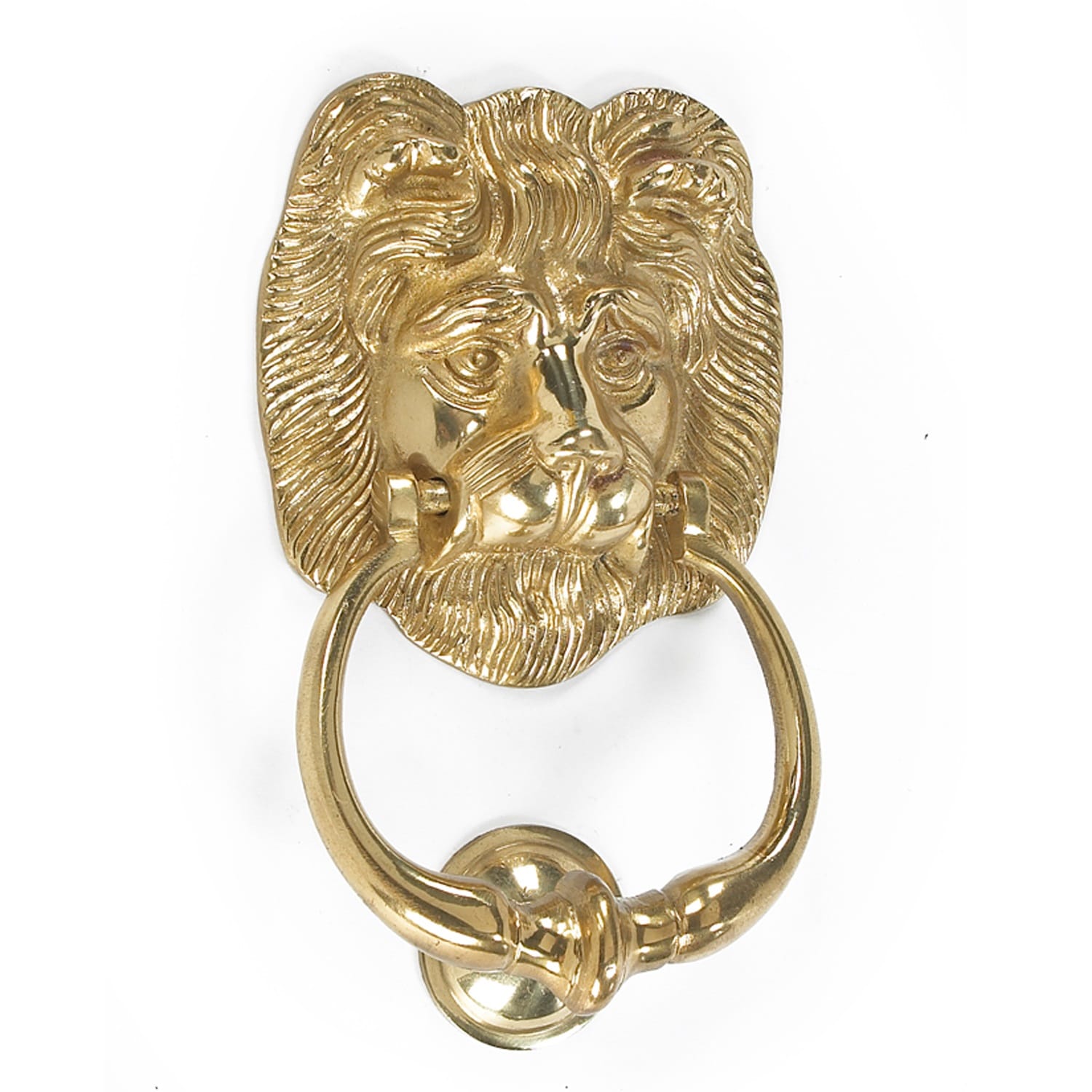 The 'Victoria' Lion Door knocker in Polished Brass