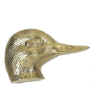 Duck Door Knocker In Polished Brass