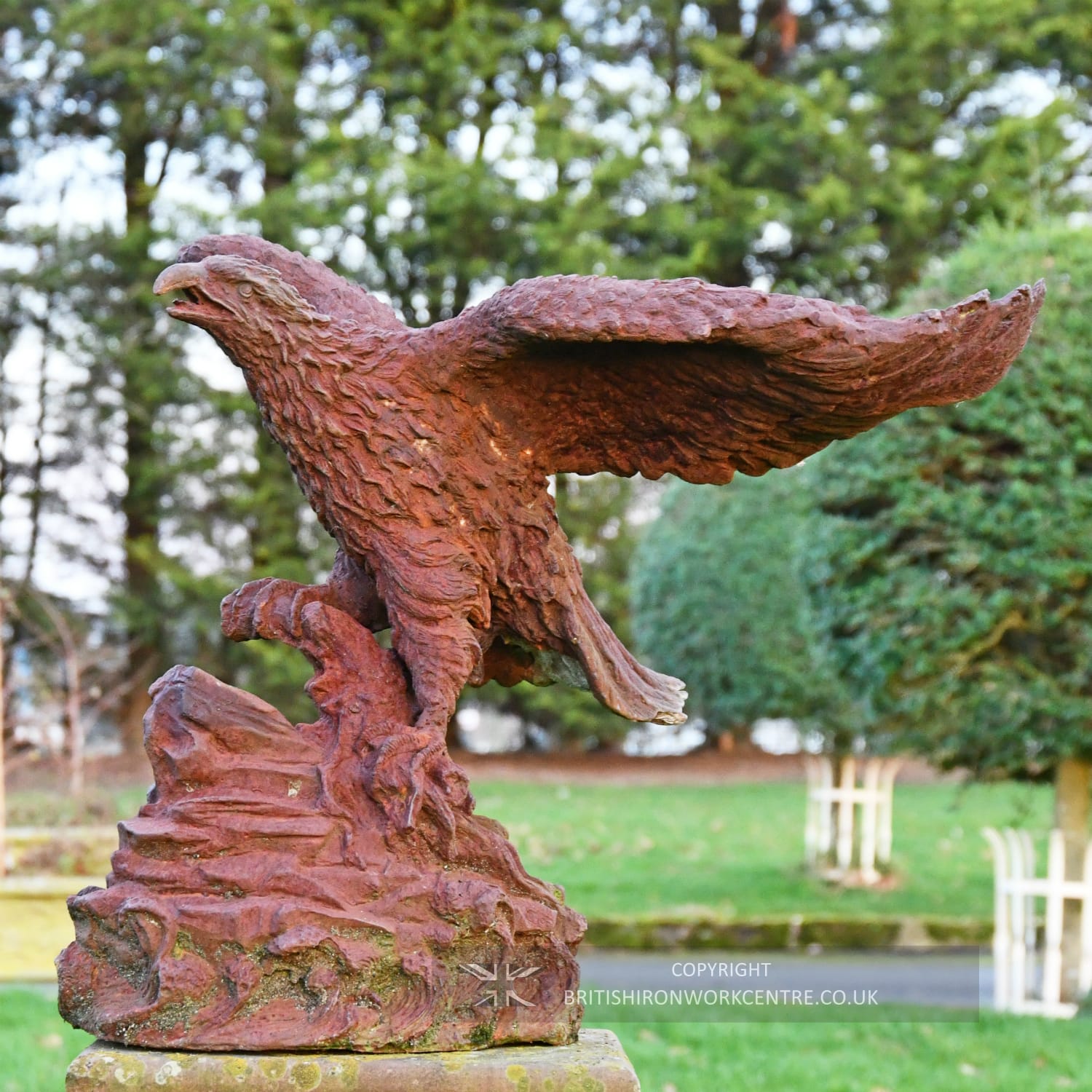 Cast Iron Golden Eagle Sculpture