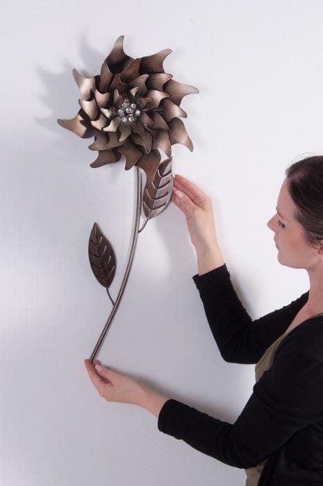"Peony Perfection" Flower Wall Decoration Curved Left