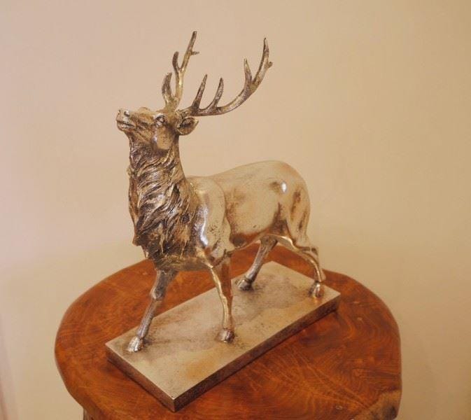 'Loch' Silver Stag On Base