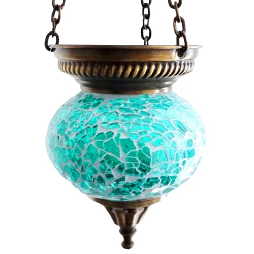 Small Mosaic Turquoise Lantern