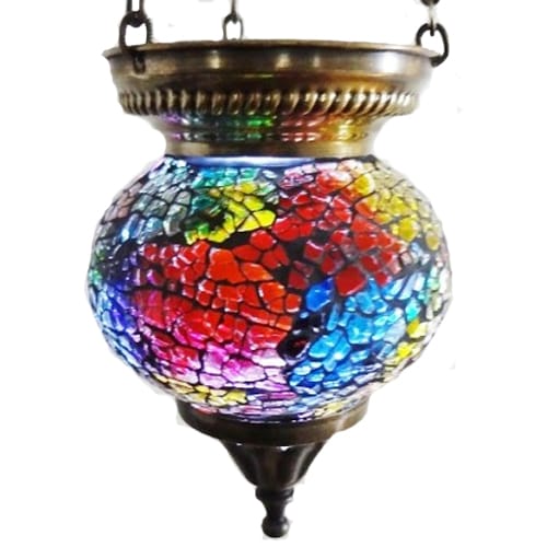 Small Multi Coloured Mosaic Lantern