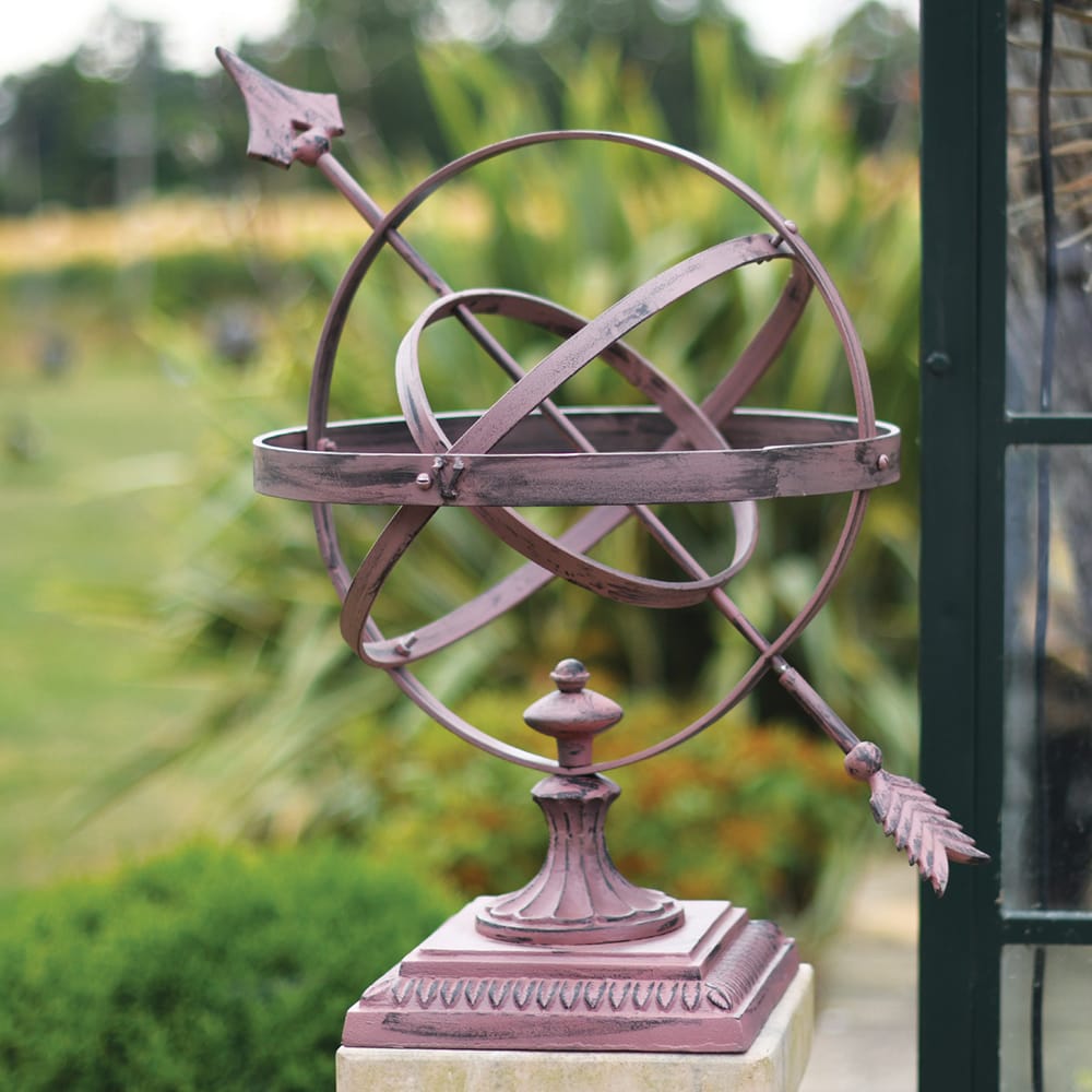 Hemispherian Armillary Wrought Iron Square plinth Design
