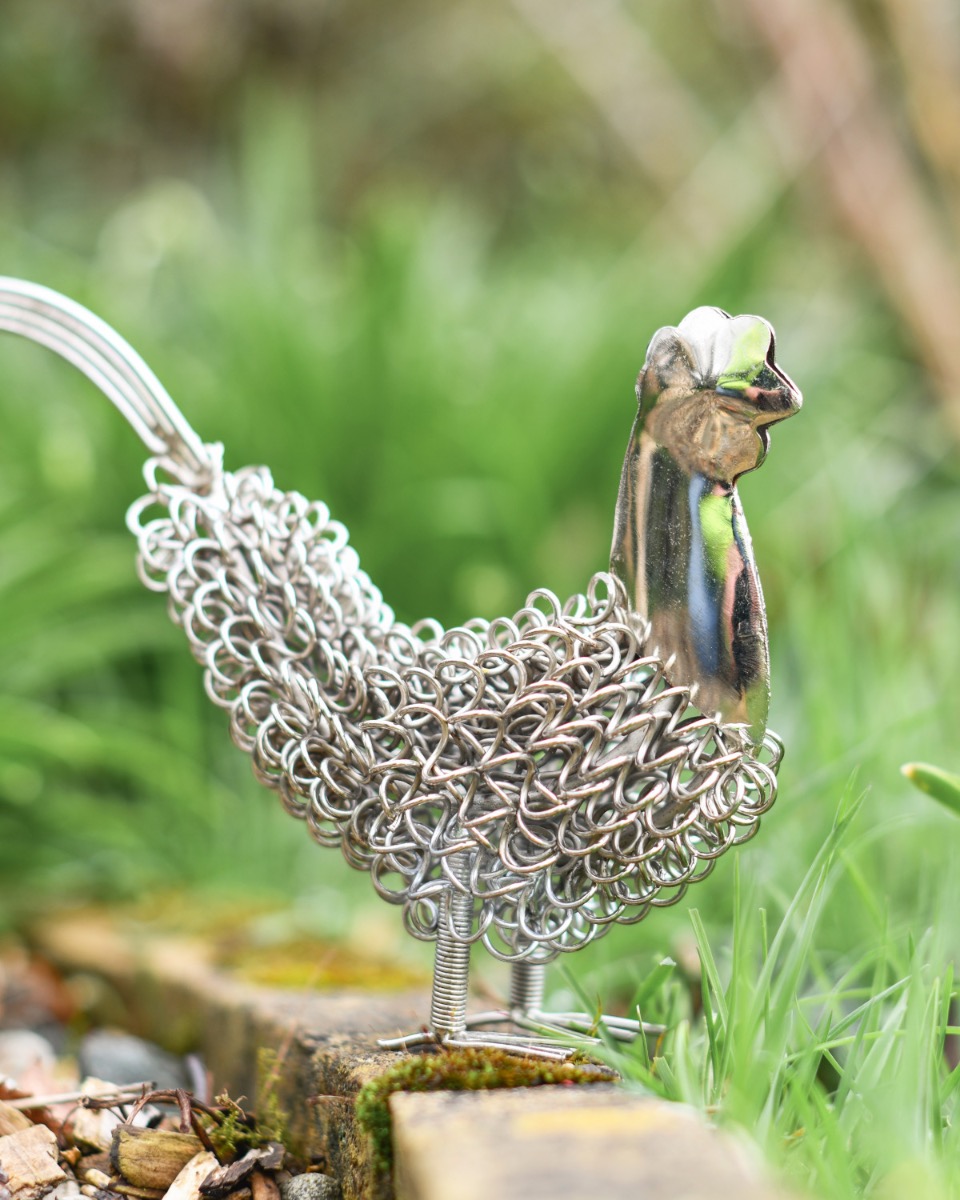 Twisted Wire "Roland" Rooster In Silver