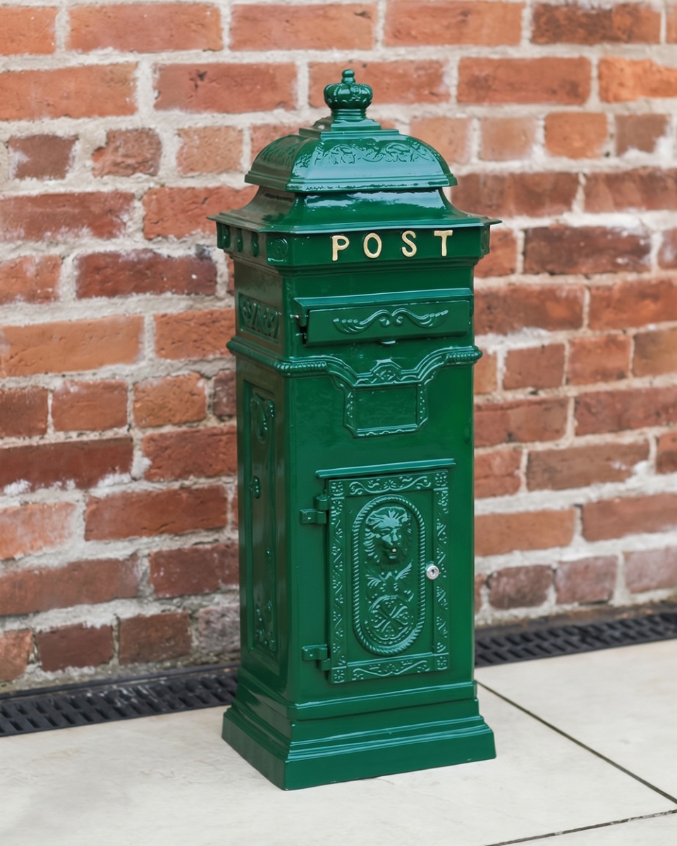 Deluxe Buckingham Pillar Box in Green