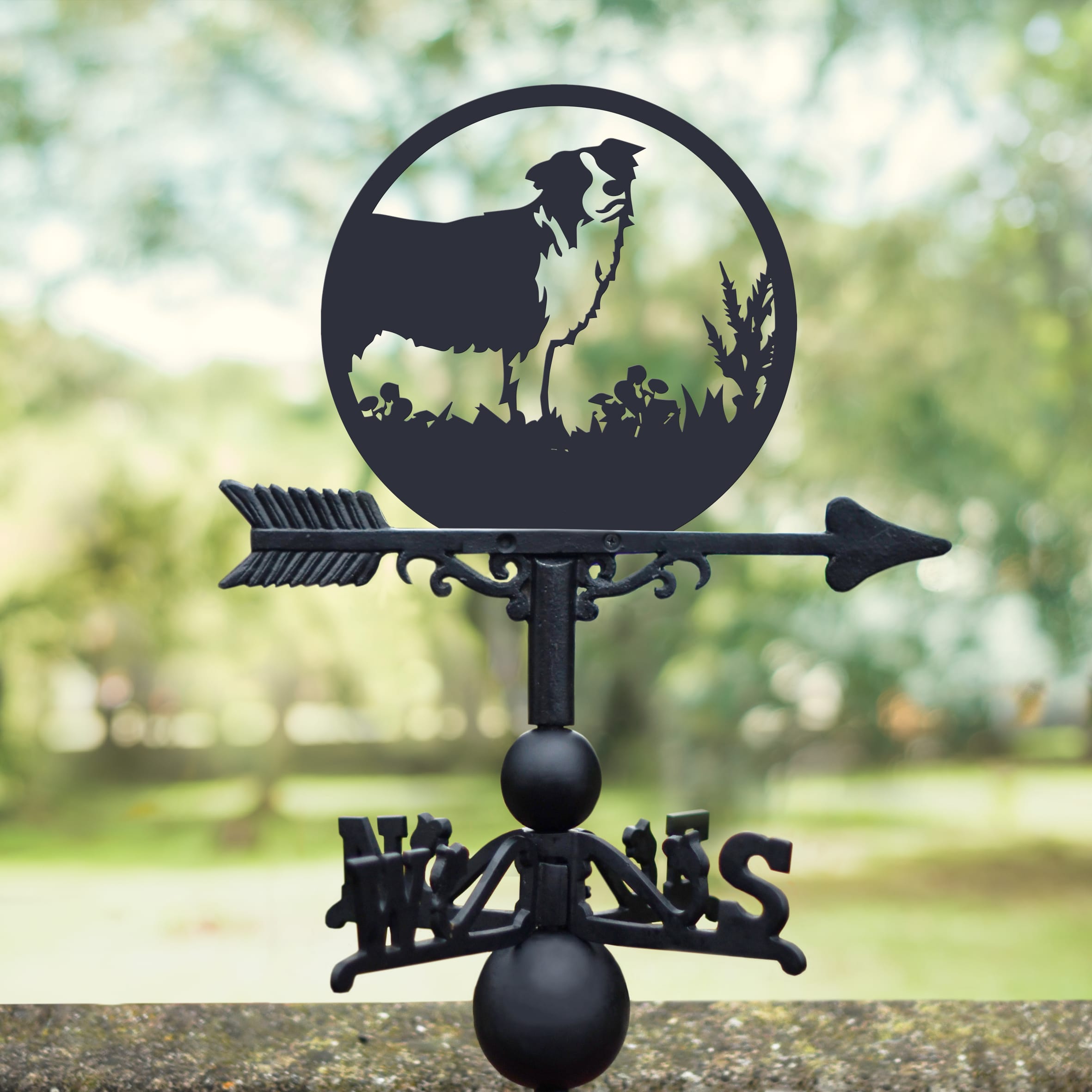 The Forge Border Collie Iron Weathervane