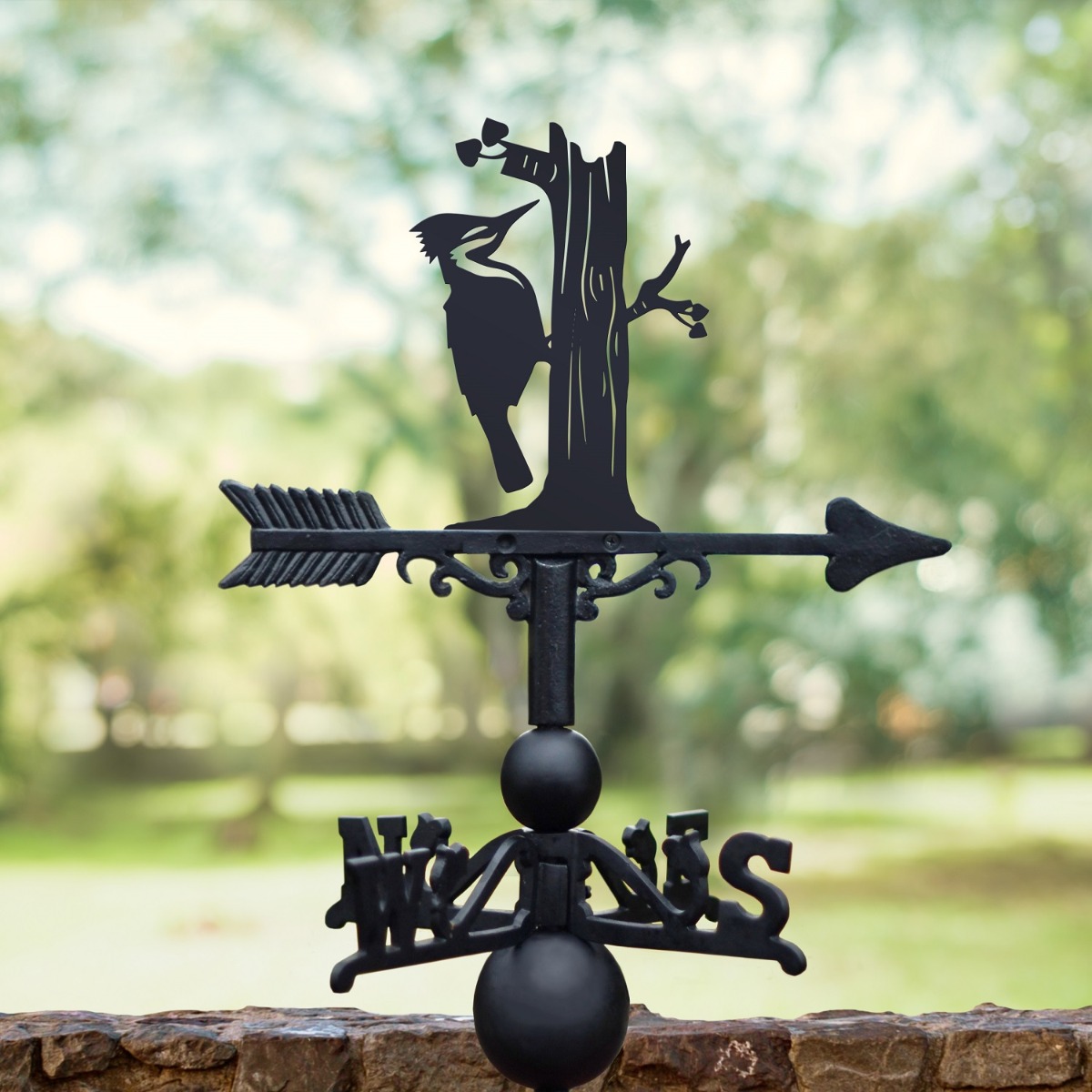 Cast Iron & Steel Woodpecker Weathervane