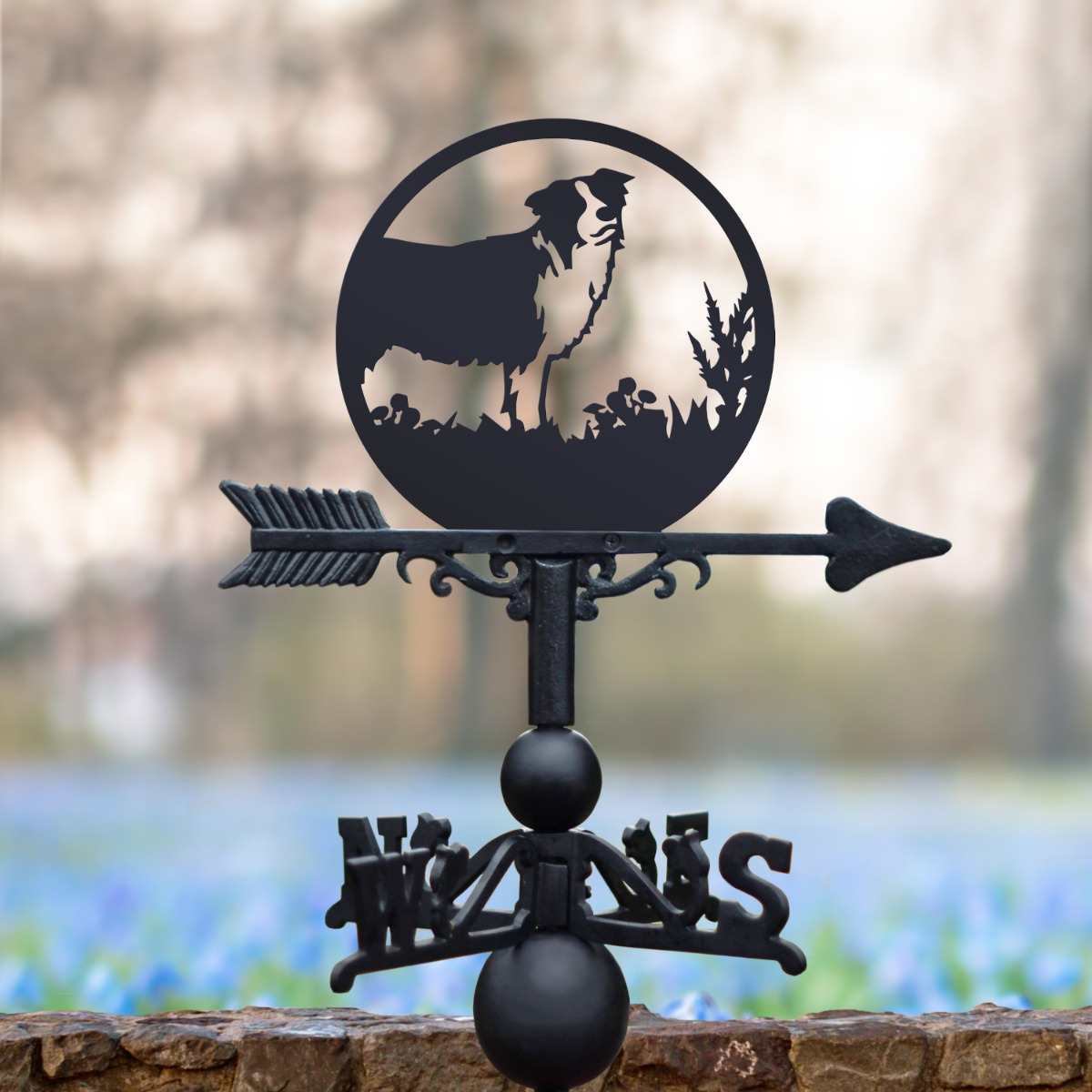 The Forge Border Collie Iron Weathervane