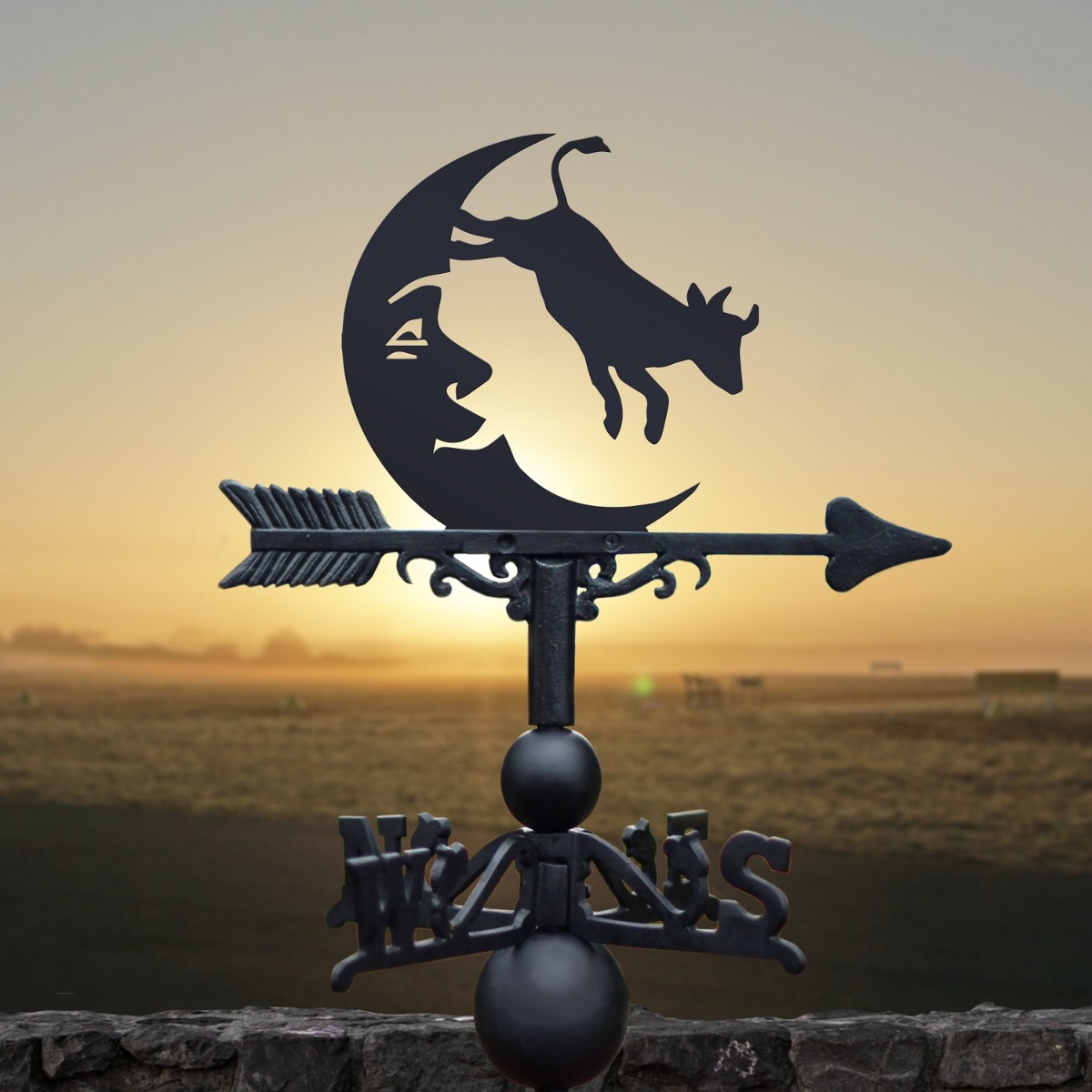 The Forge Cow Jumping Over The Moon Iron Weathervane