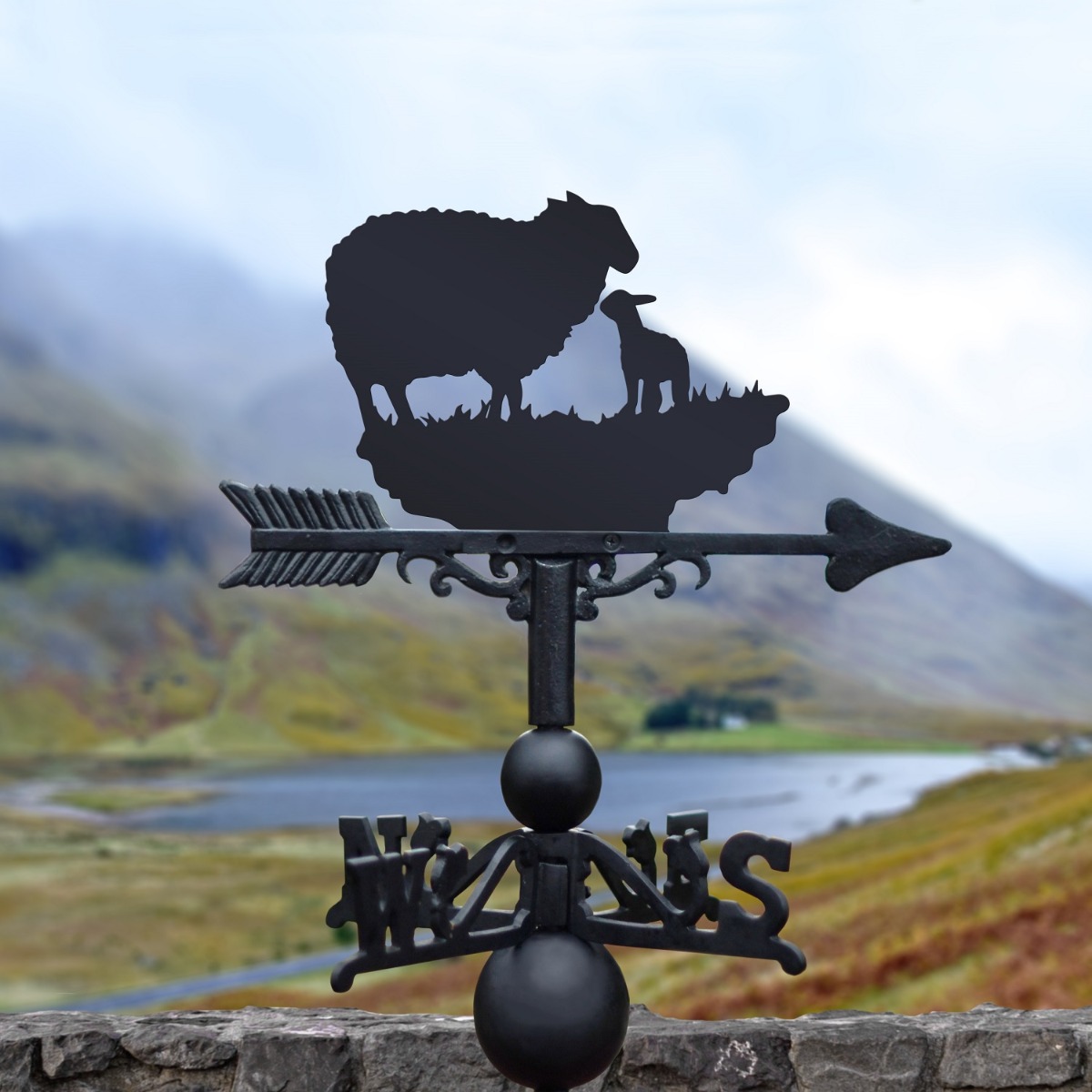 Cast Iron & Steel Sheep & Lamb Weathervane