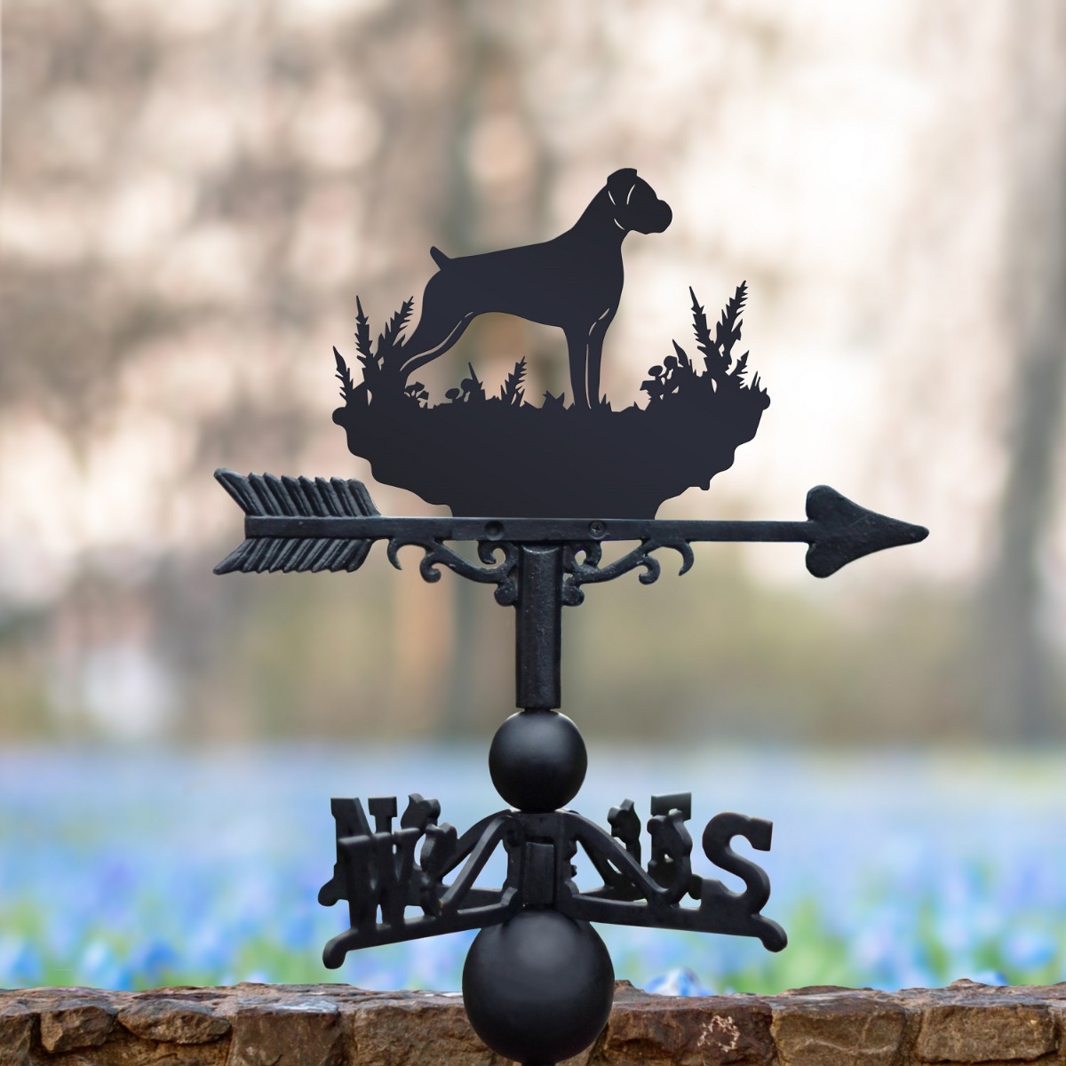 The Forge Boxer Dog Iron Weathervane