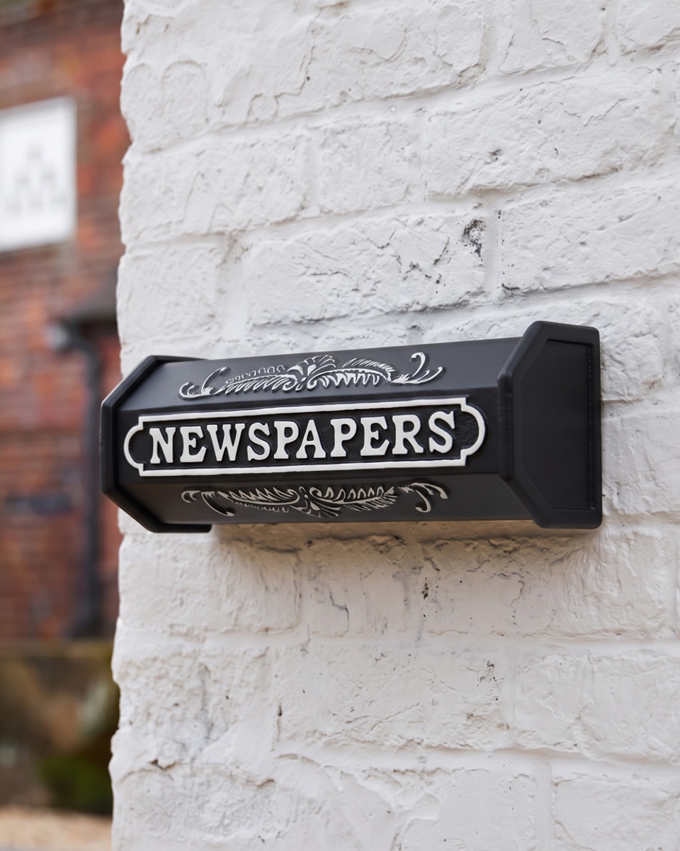 "Times Past" Black & White Victorian Newspaper Box