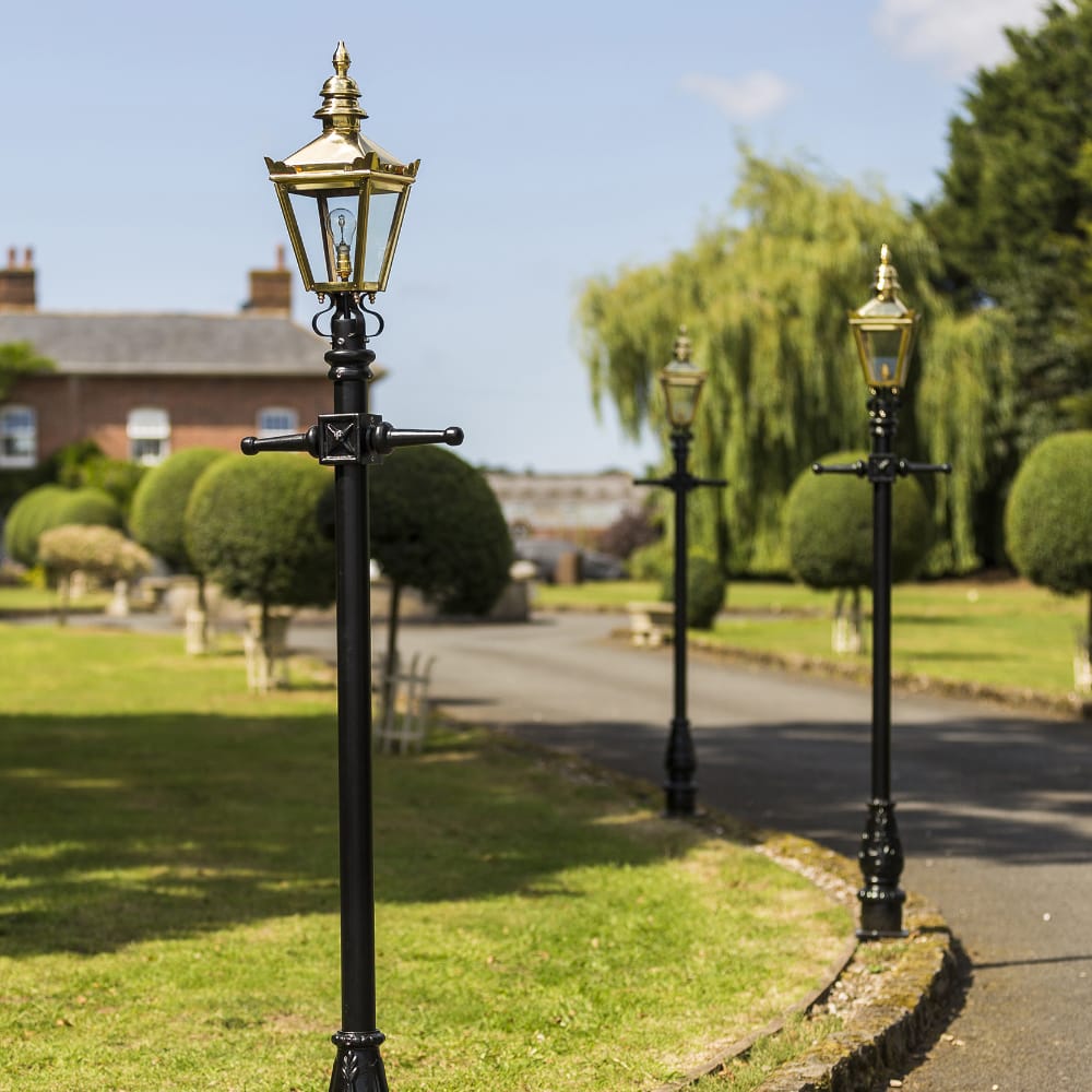 Harrogate Polished Brass Lamp Post Range - 2.25m