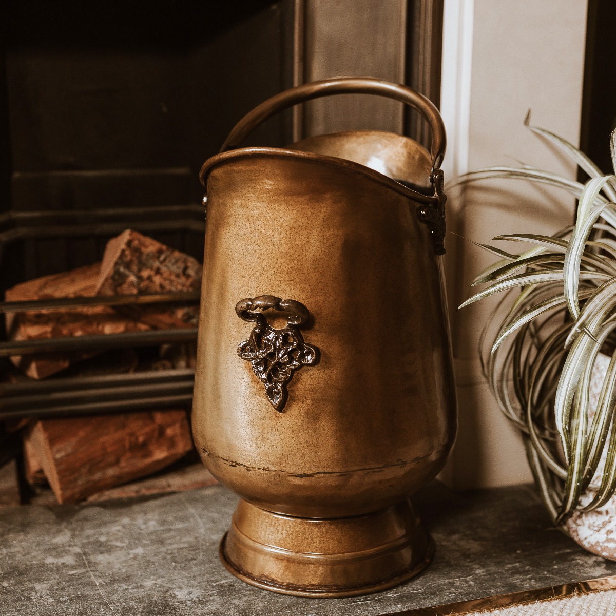 'Haywood Hill' Antique Brass Coal Scuttle