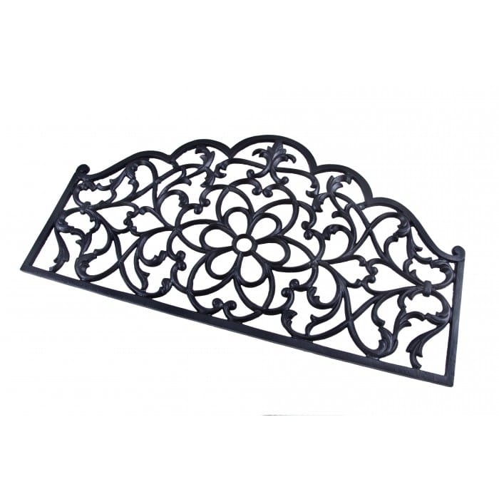 Black Cast Door Mat with Arched Edge…