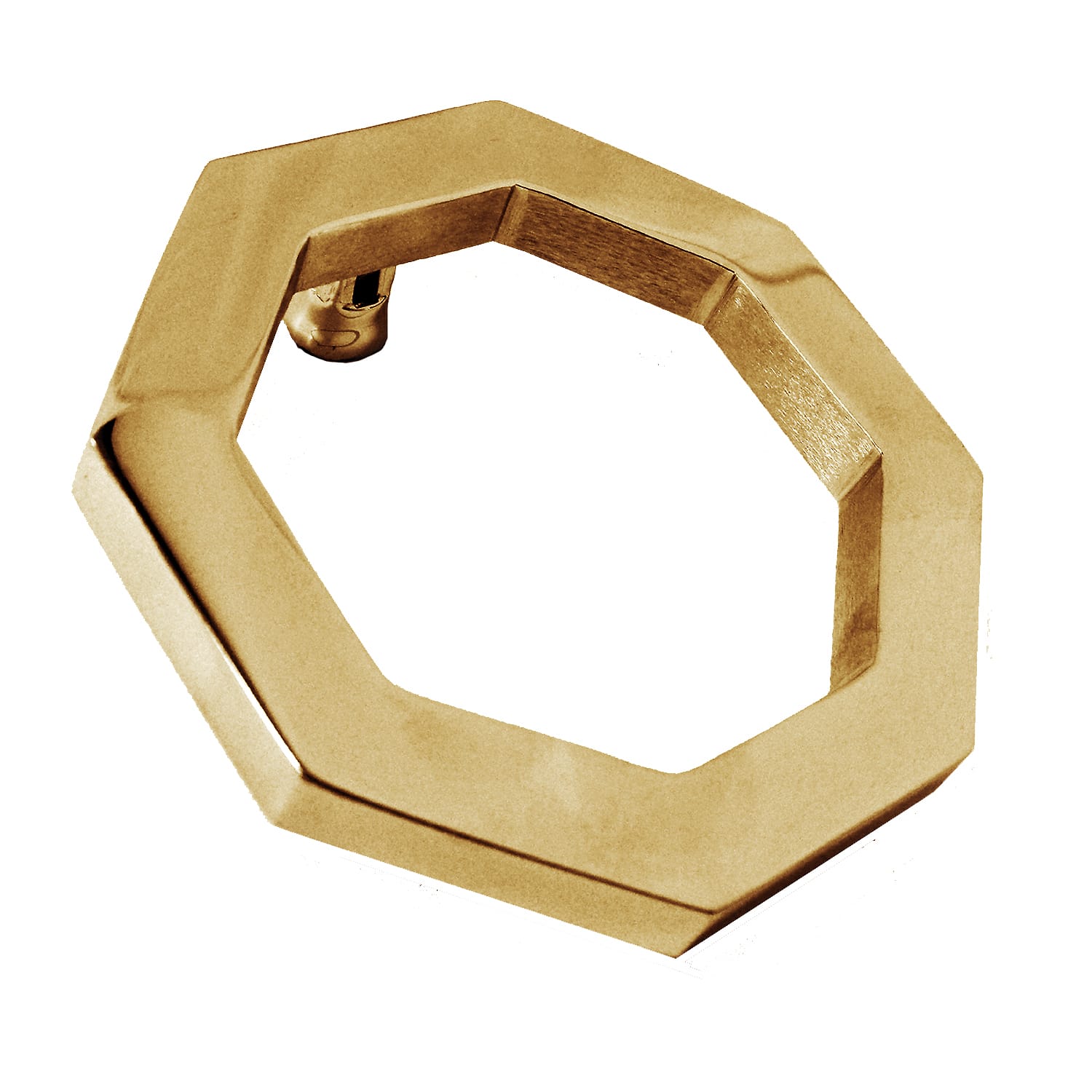 Octagonal Polished Brass Door Knocker