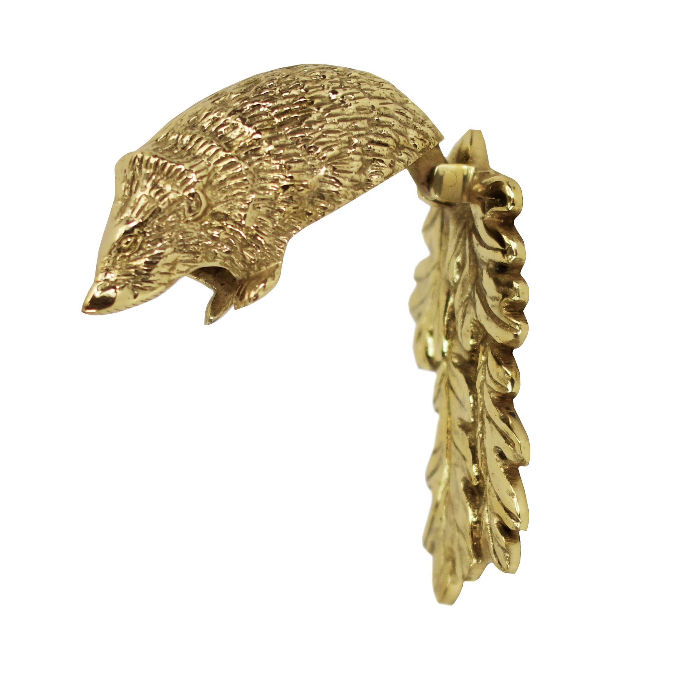 Hedgehog Door Knocker - Polished Brass