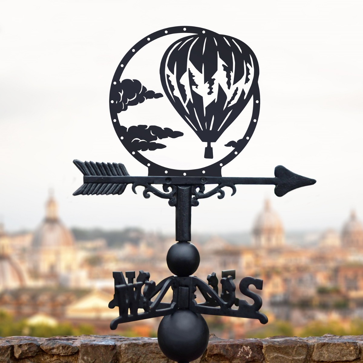 Cast Iron & Steel Hot Air Balloon Weathervane