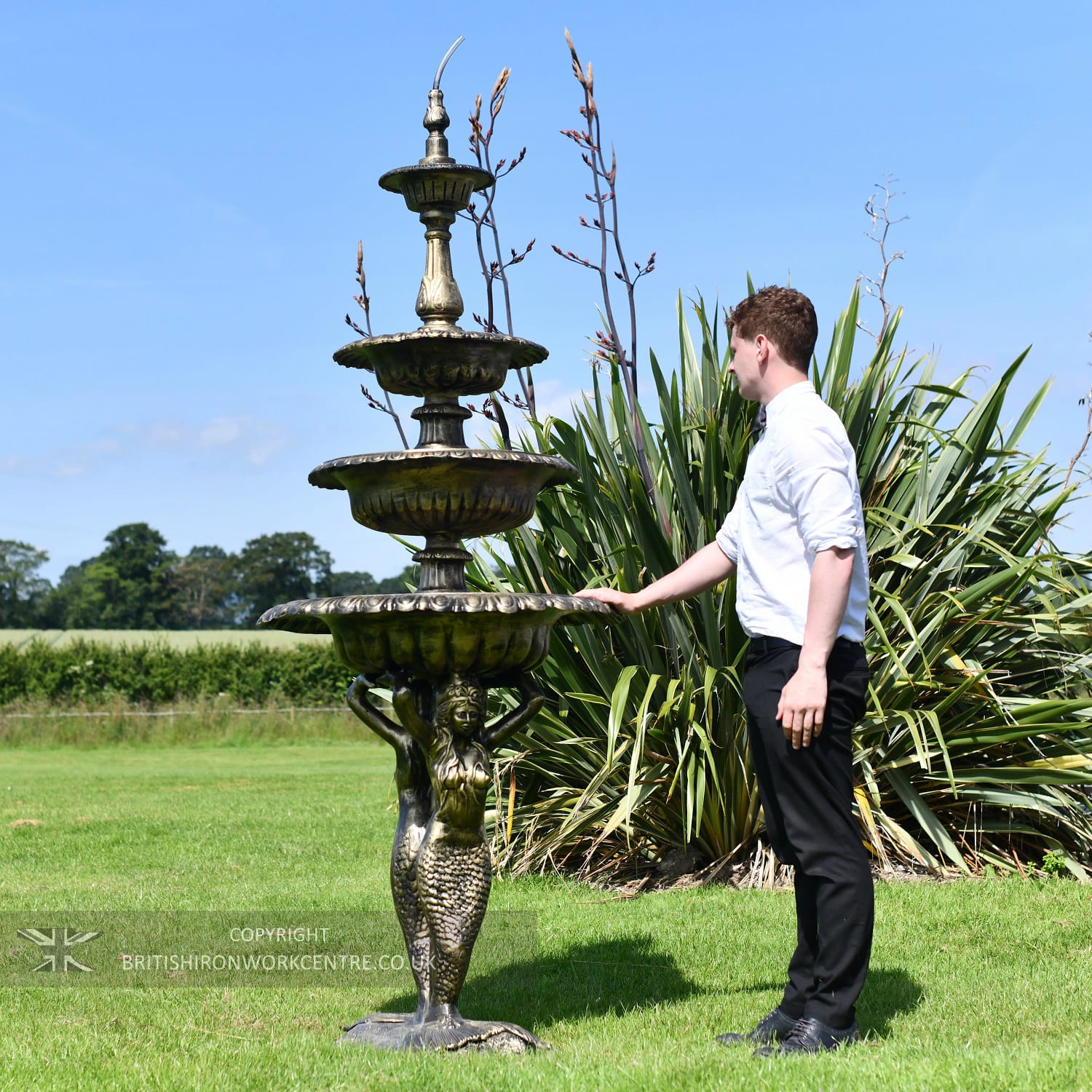 Cast Aluminium Mermaid Water Fountain Garden Feature
