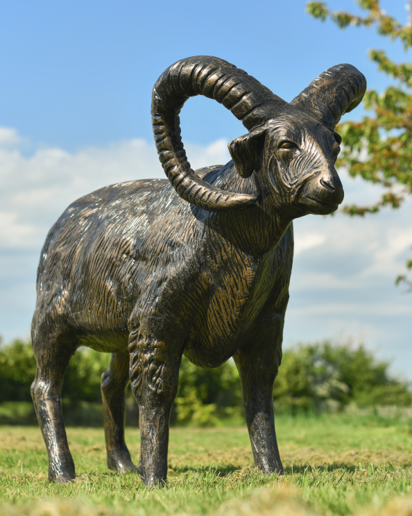 Cast Aluminium Ram Garden Sculpture