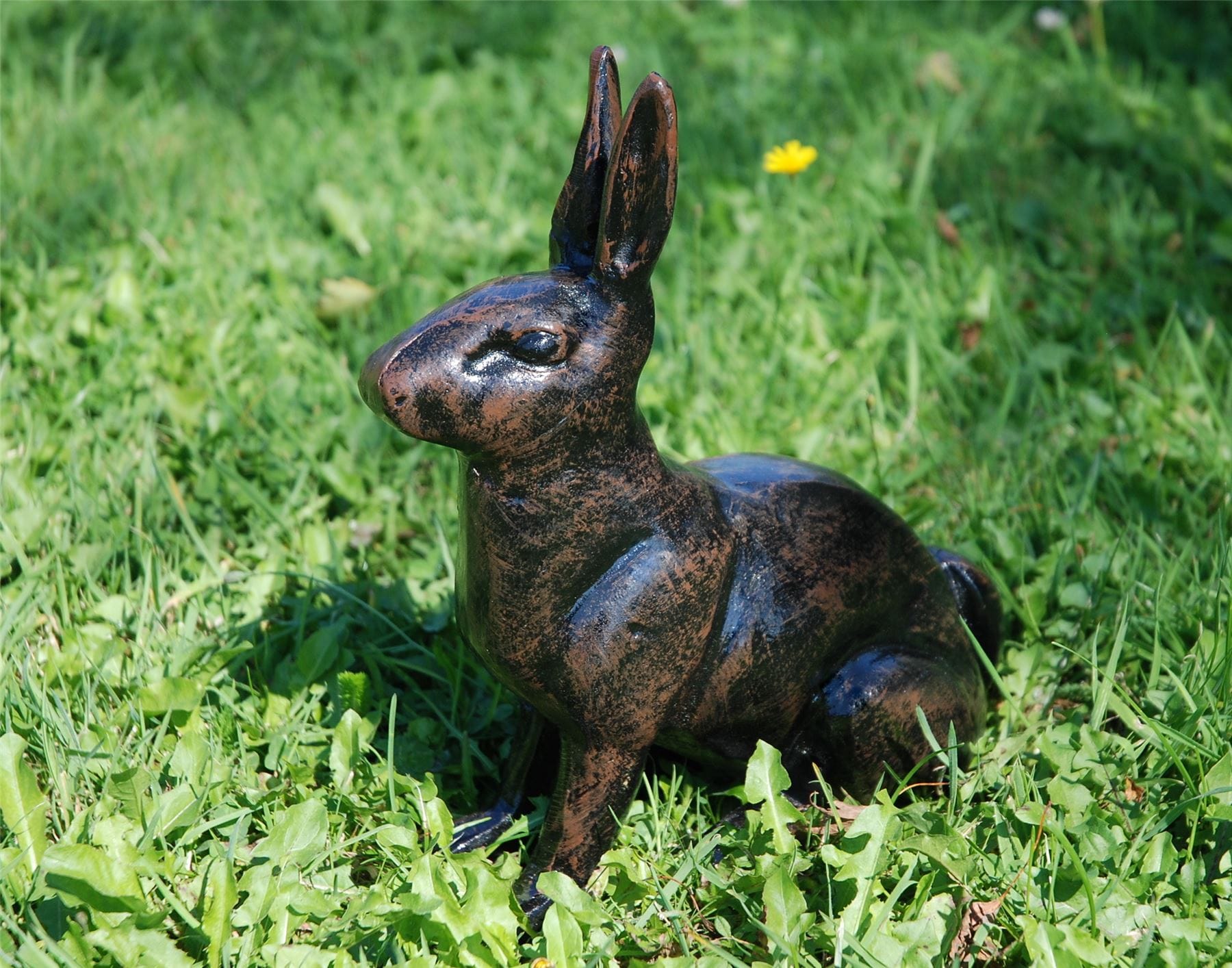 Cast Aluminium Sitting Rabbit Garden Sculpture