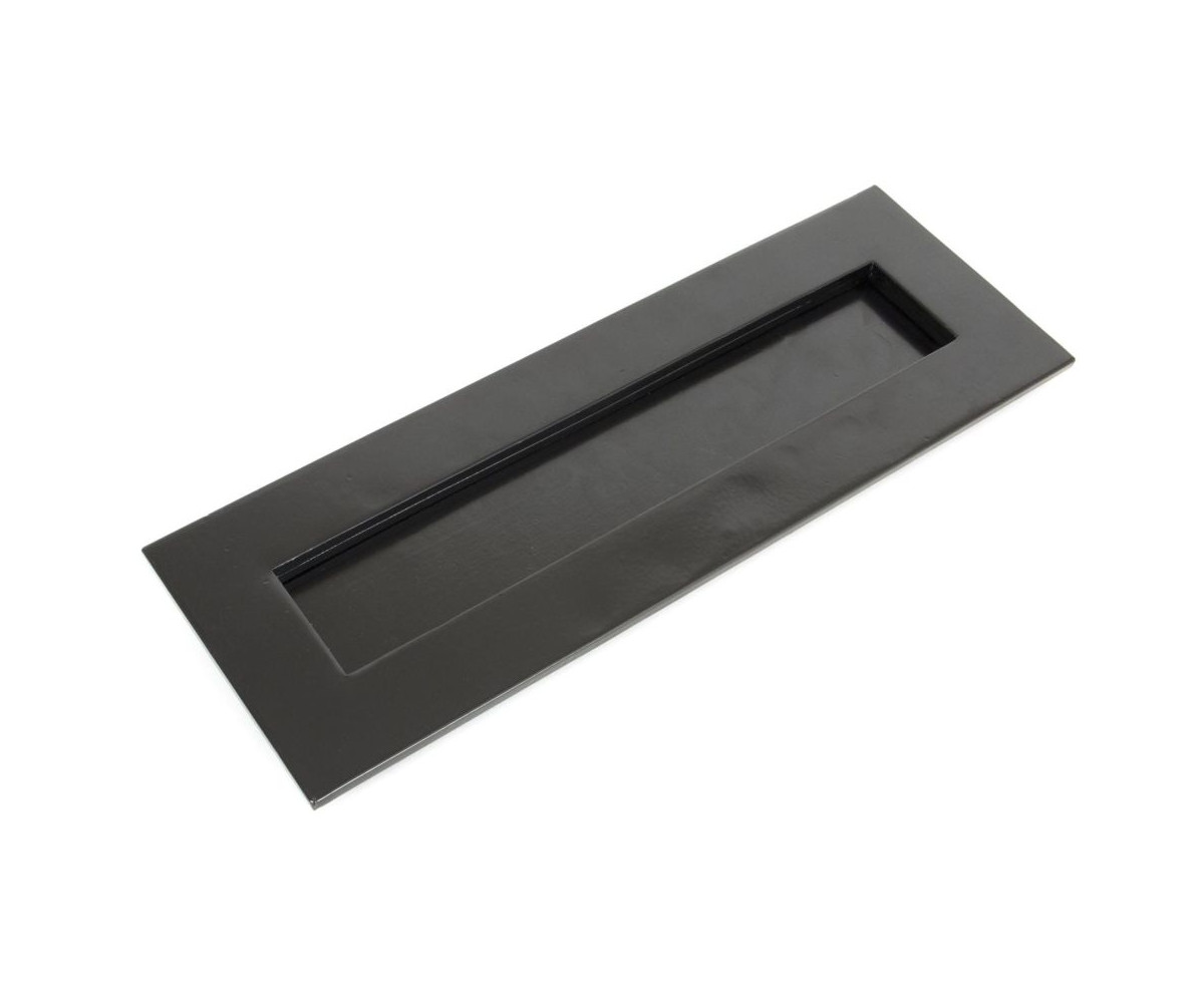 Steel 'Worcester' Black Letter Plate - 32cm