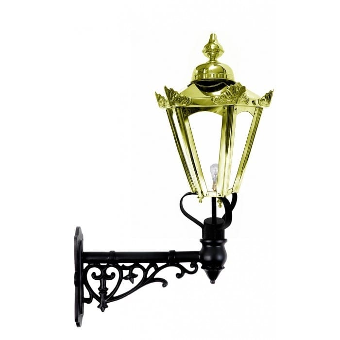 Polished Brass Hexagonal Lantern on Capella Bracket