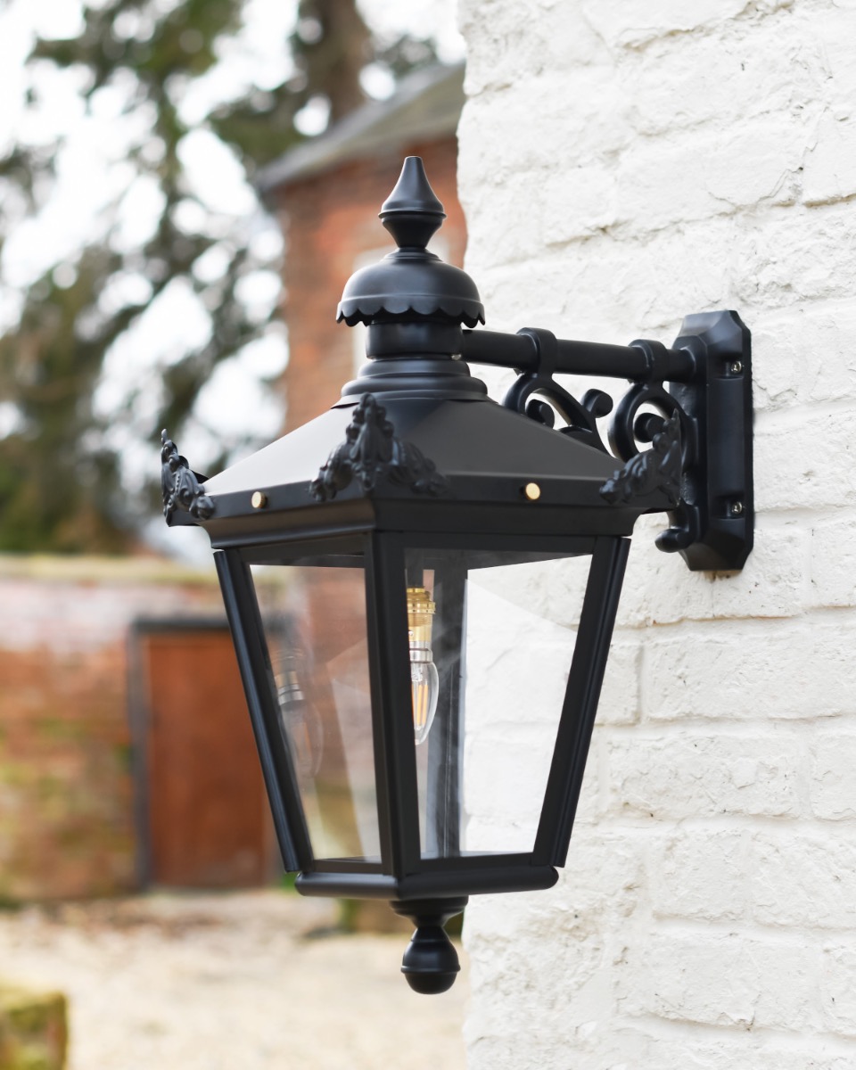 Traditional Large Black "Exeter" Victorian Top Fix Lantern