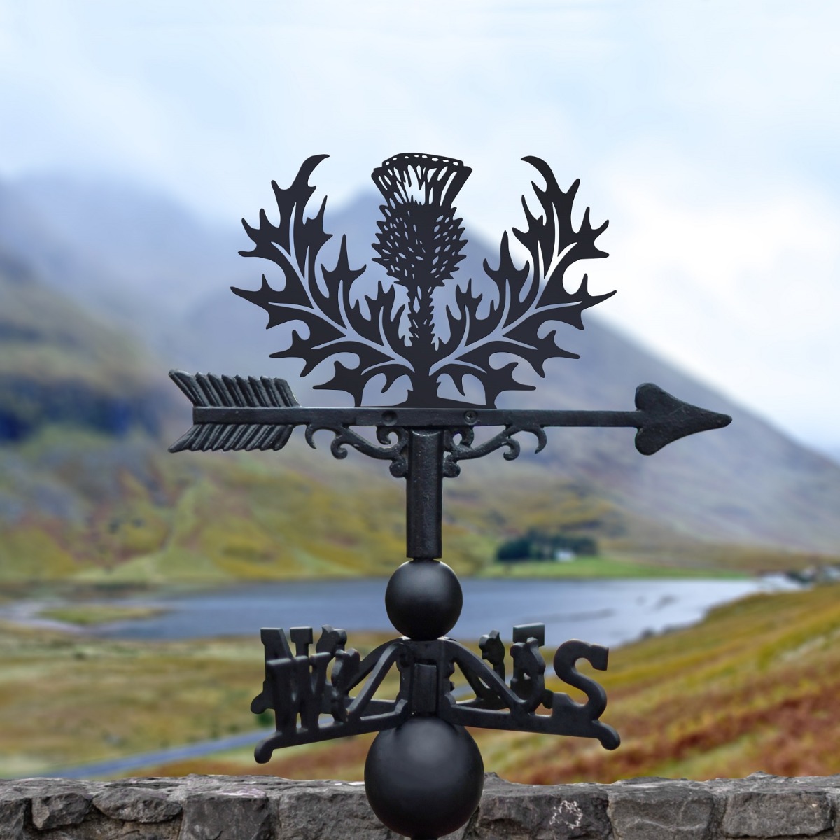 Cast Iron & Steel Thistle Weathervane