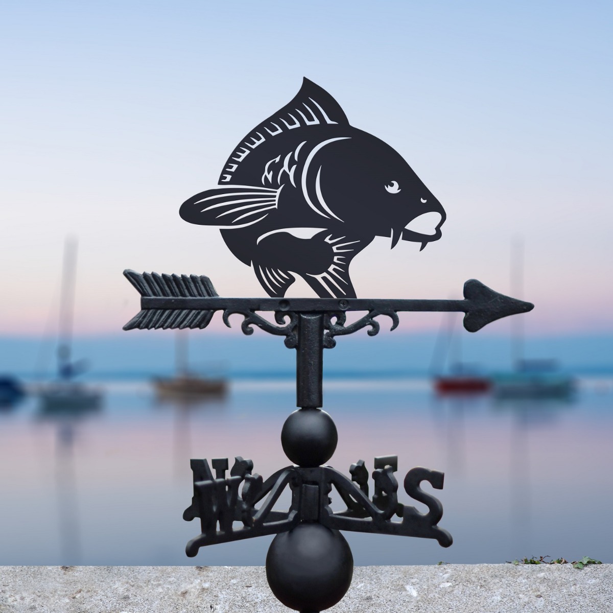 Cast Iron & Steel Koi Carp Weathervane