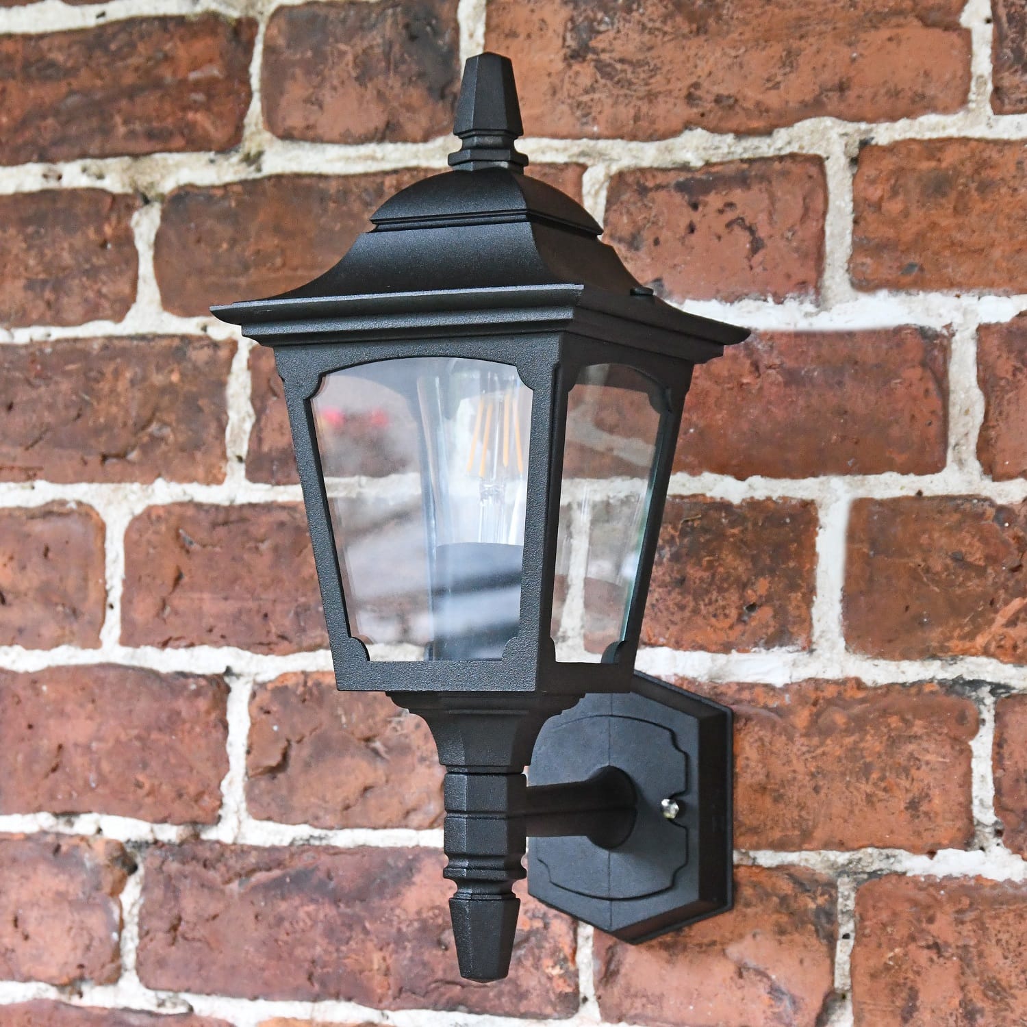 Stockbridge Standard Black Bottom Fix Wall Lantern