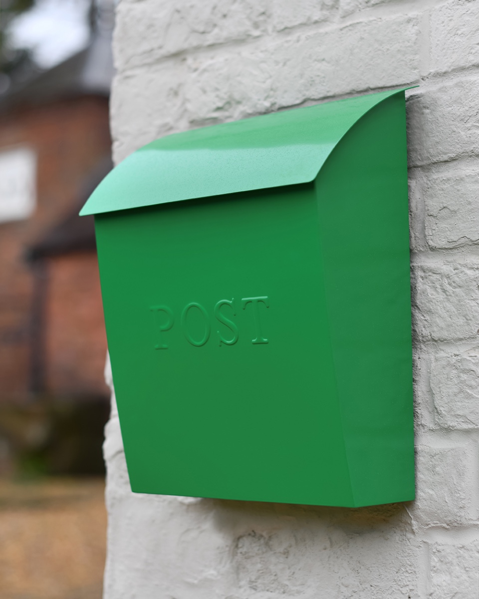 "London" Classic Post Box In Green With Lock