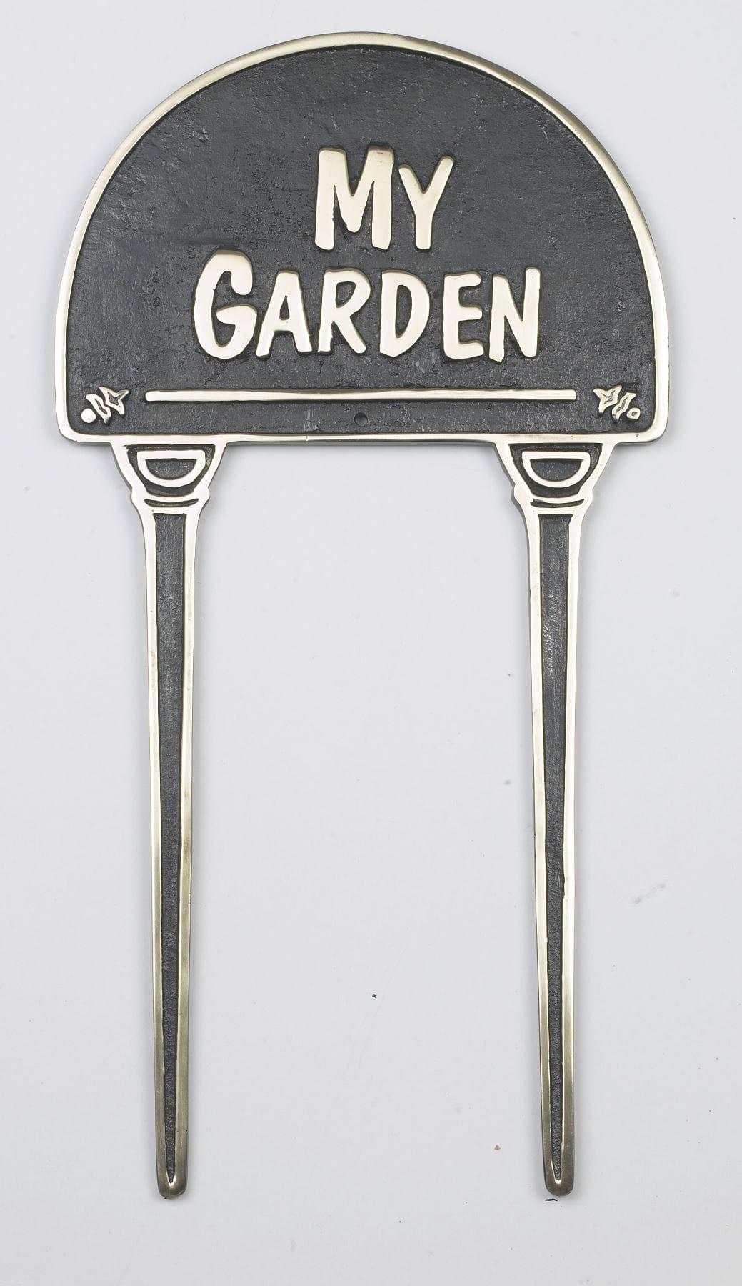 Solid Black & Brass Lawn Sign - My Garden