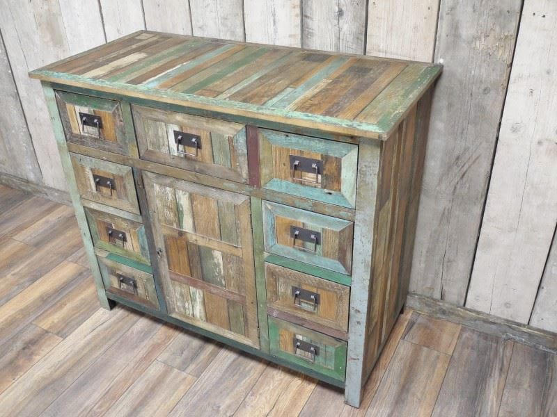 Multicoloured Wooden Storage Cabinet