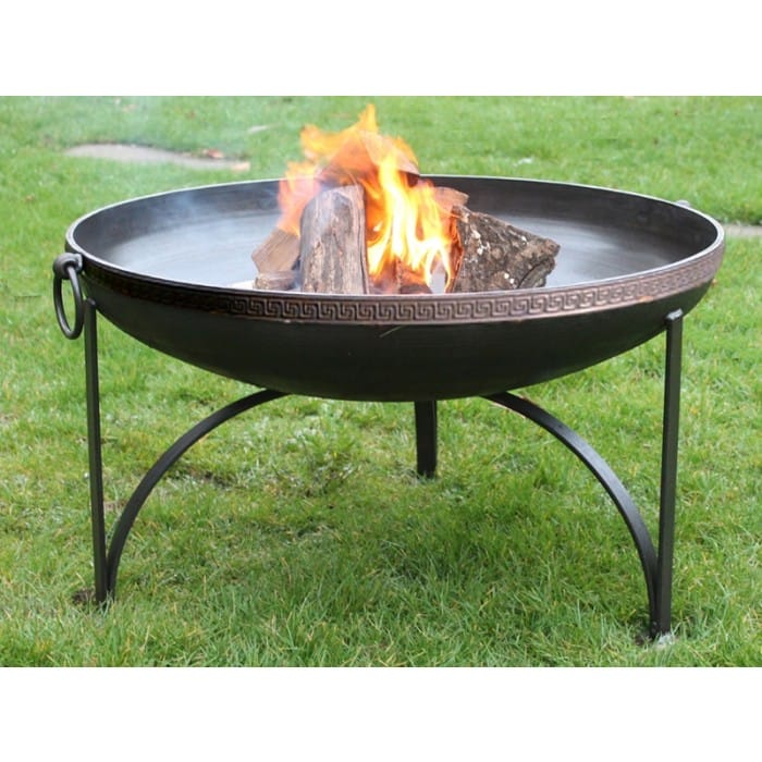 Traditional Simple Kadai Fire Bowls With Mosaic Band - 60cm+