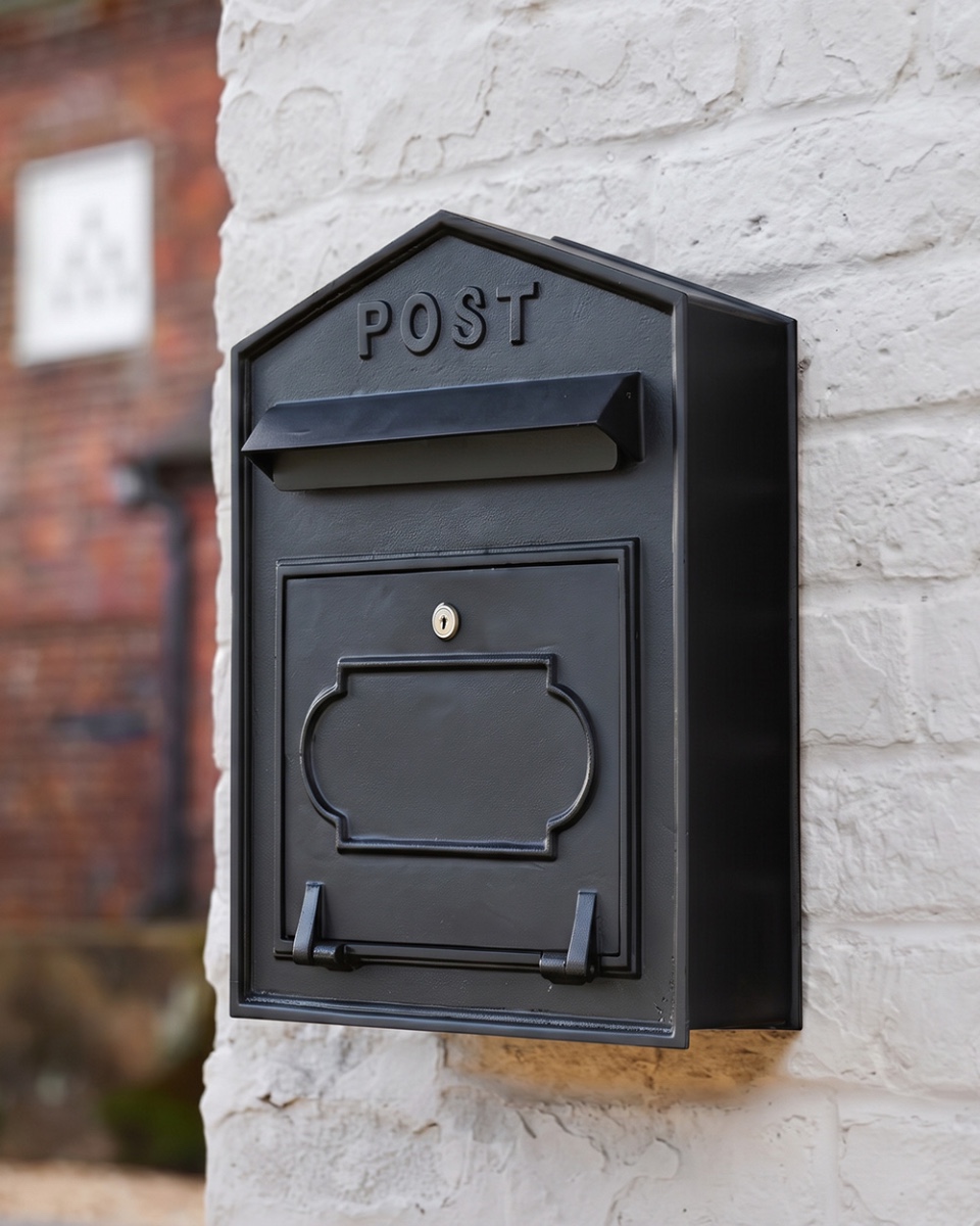 'Rotherfield' Classic Wall Mounted Black Postbox