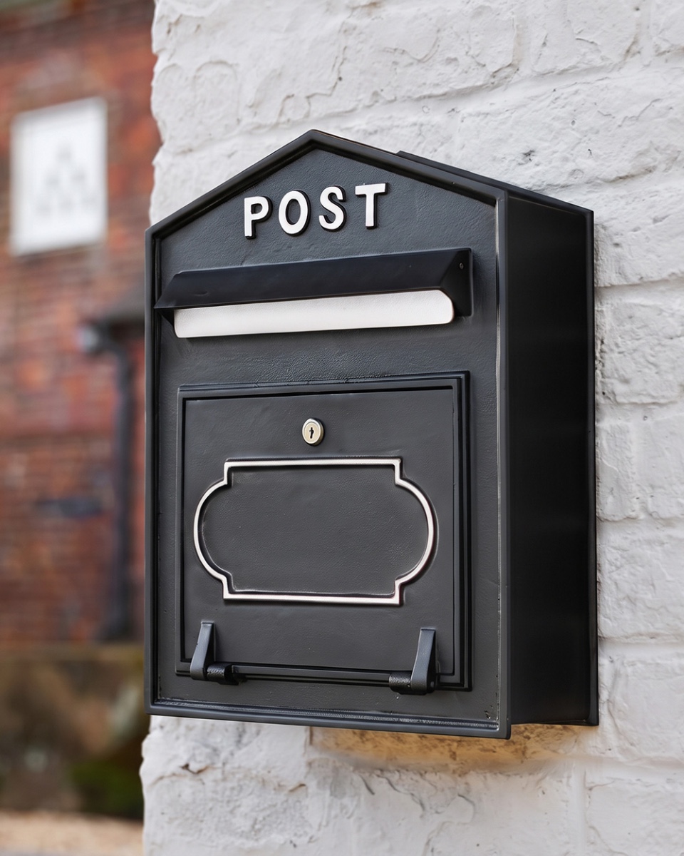 'Rotherfield' Classic Wall Mounted Postbox - Black & White