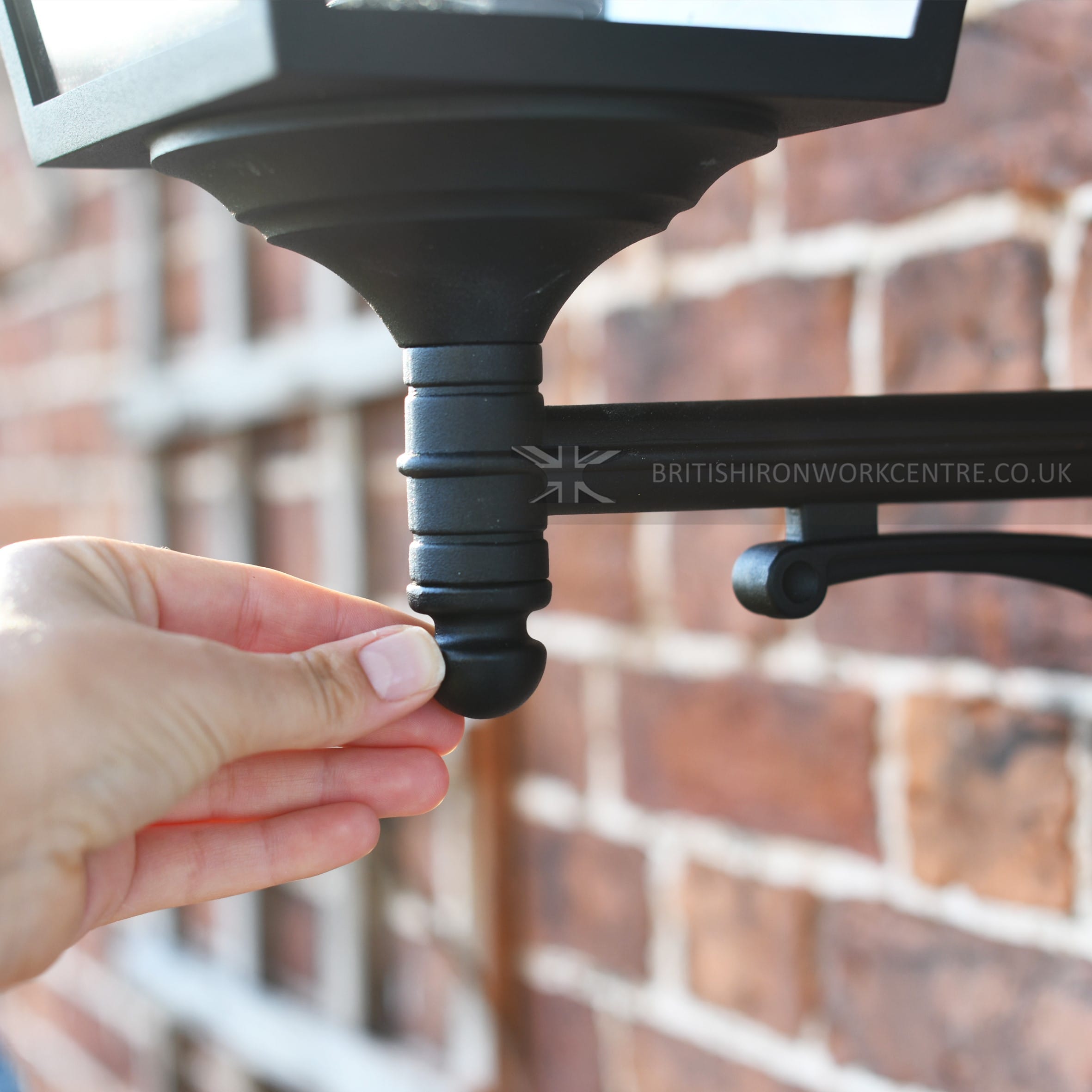 Classic Black Large Victorian Wall Lantern - Scale Close Up