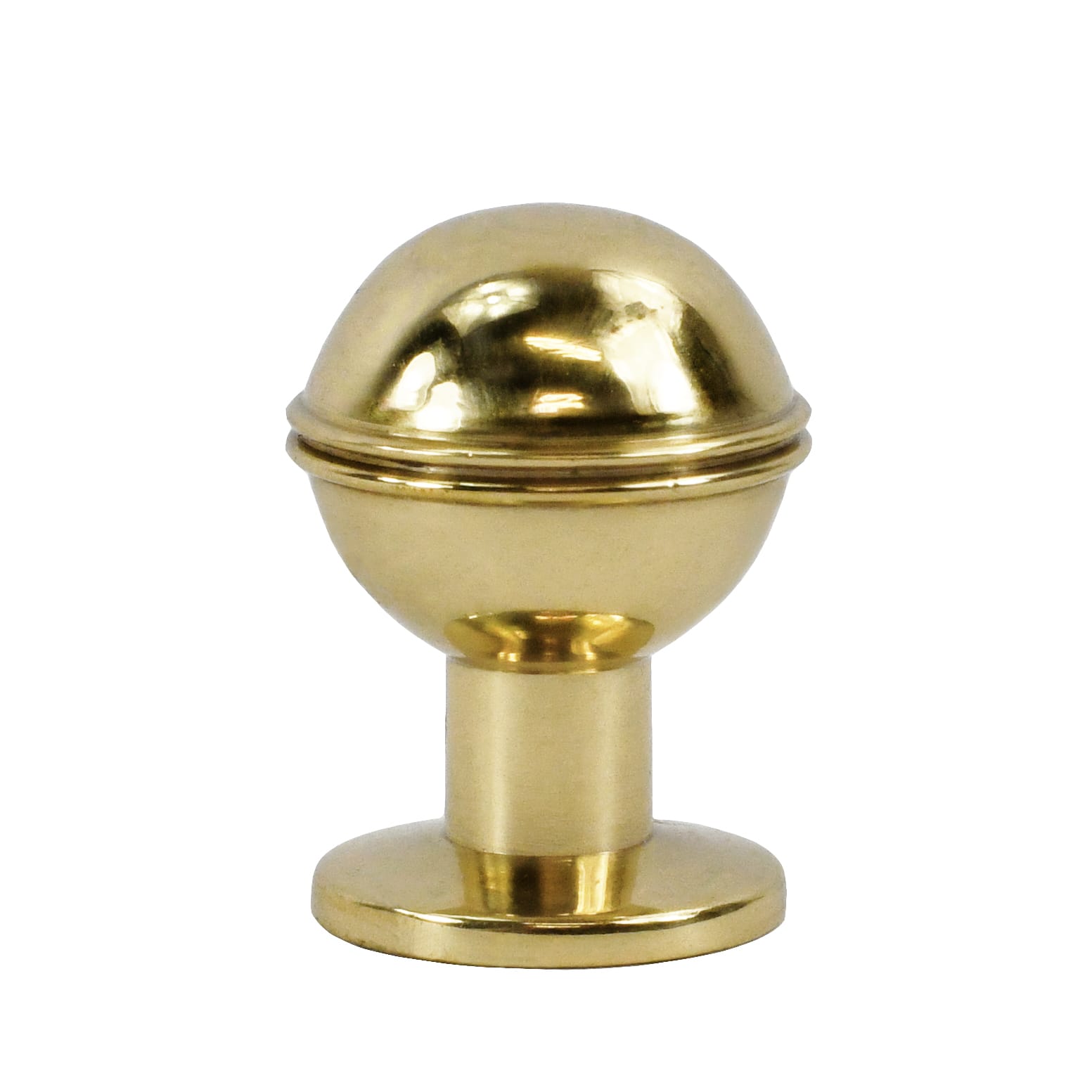 Small Polished Brass Round Cabinet Knob