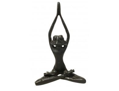 Cast Iron Yoga Frog Figurine