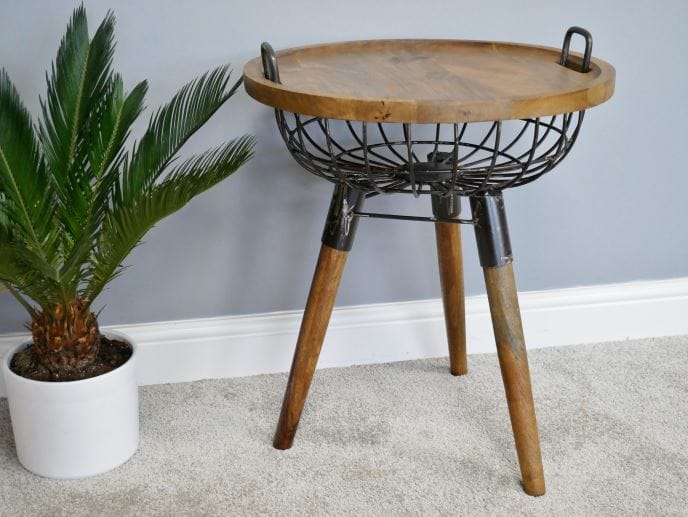 Industrial Basket Side Table