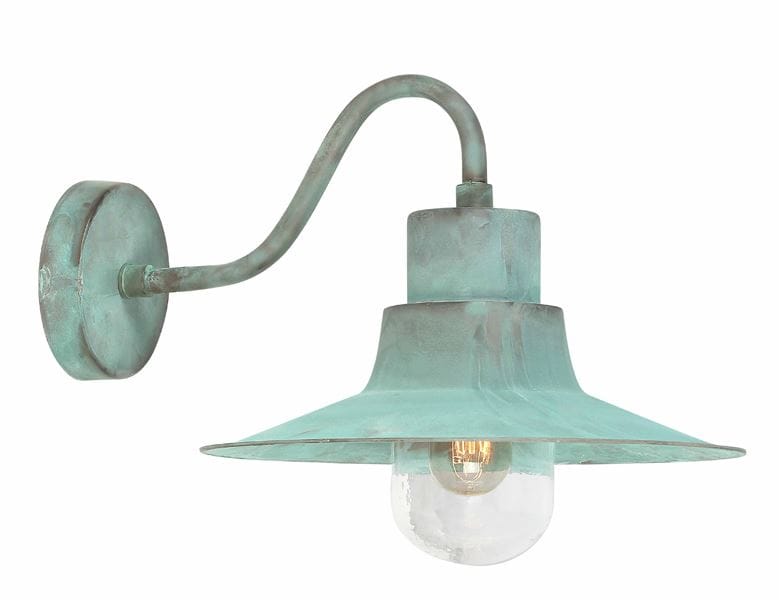 Verdigris 'Shetland' Brass Barn Wall Lantern