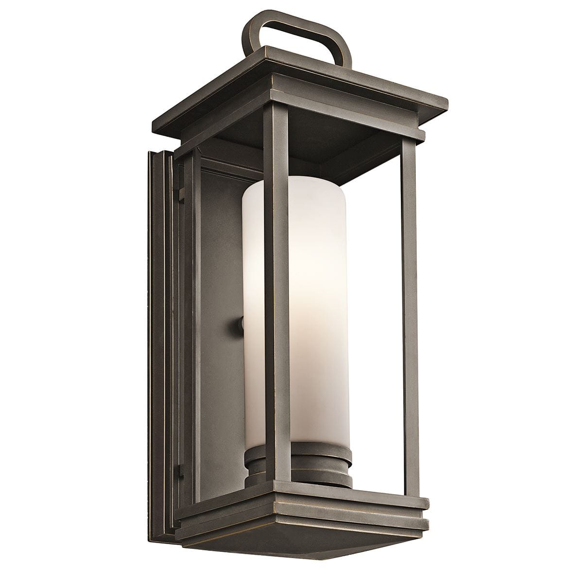 'Lleida' Contemporary Rubbed Bronze Wall Lantern - Large