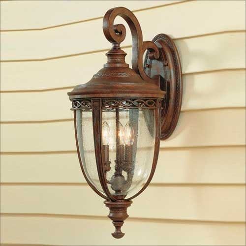 Large "Walcott" Antique Bronze Top Fix Wall Lantern