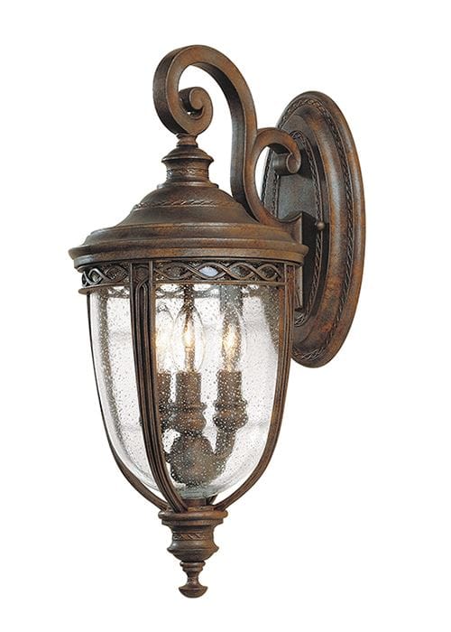 Medium "Walcott" Antique Bronze Top Fix Wall Lantern