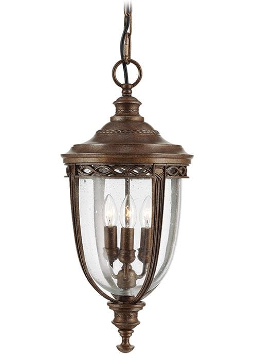 Large "Walcott" Antique Bronze Hanging Chain Porch Lantern