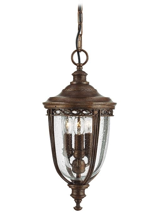 Standard "Walcott" Antique Bronze Hanging Chain Porch Lantern