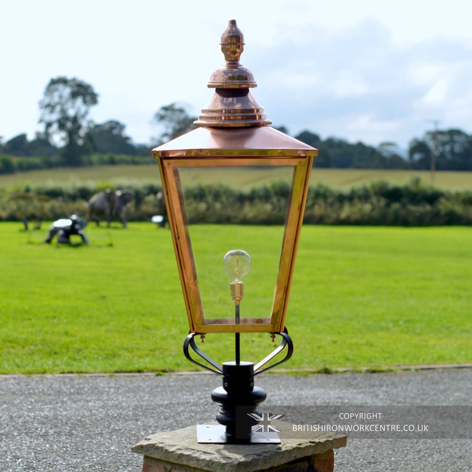 Deluxe Copper Pillar Lantern Set - 105cm