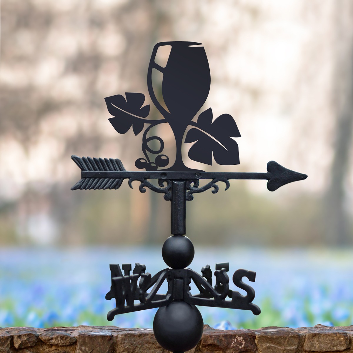 Cast Iron & Steel Wine Glass Weathervane